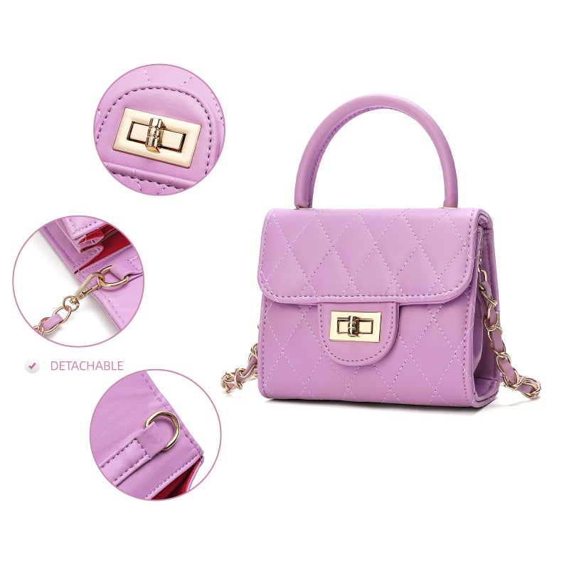 Qiuhome Little Girl Purse Toddler Purse Childrens Purses Little Girls Handbag (Purple) - Image 4